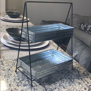 Galvanized Metal 2-tiered Countertop Shelf